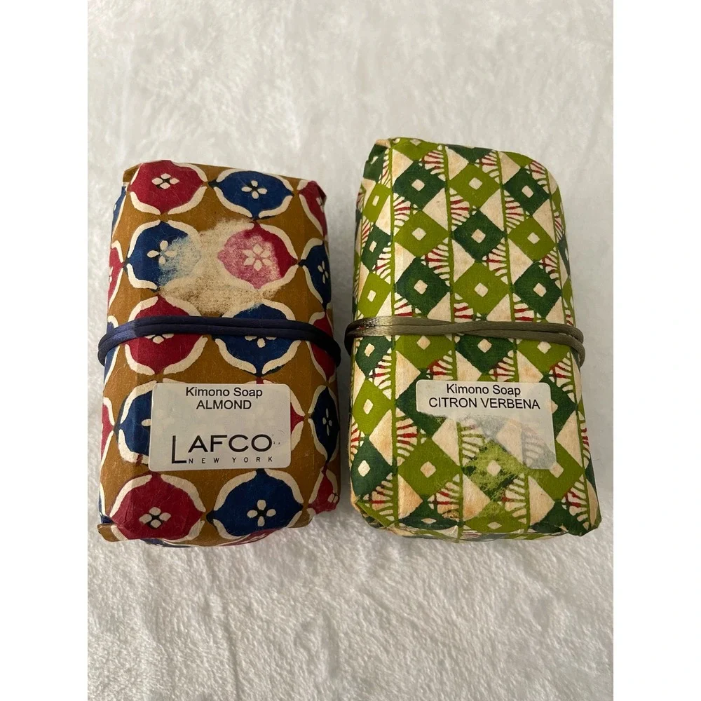 LAFCO New York Kimono Soap Set Almond Citron Verbena Luxury‎ Scented Bar Soap